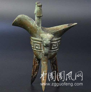 中国古代商時代の青銅器（爵杯）-